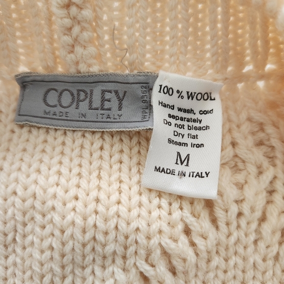 Vintage Copley Men's M  Button Down V NECK Sweater Made in Italy 100% Wool - Picture 11 of 11